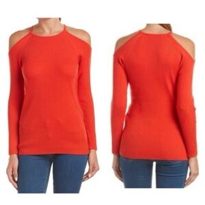 Trina Turk Merino Wool Cut Out Ribbed Sweater Sz Small Long Sleeves - Medium